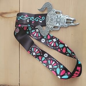 Margarita Half & 5K 2021 Finisher Medal Award - Pewter Cattle Skull